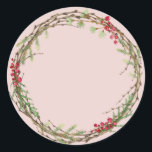 Jul Sylt Canning Rustic Homemade Pastel Rosa Runt Klistermärke<br><div class="desc">Den roliga och moderna jultomten sylt, som konserverar mynningen burk med ett vackert helgdag vid jul, med grönt och bär på en baksida vid rosa av pastel. Lägg bara till ditt namn och produkten namn på etiketten. Enbart designad för dig av Lycklig Dolphin Studio. Kontakta oss på happydolphinstudio@outlook.com om du...</div>