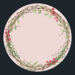 Jul Sylt Canning Rustic Homemade Pastel Rosa Runt Klistermärke<br><div class="desc">Den roliga och moderna jultomten sylt, som konserverar mynningen burk med ett vackert helgdag vid jul, med grönt och bär på en baksida vid rosa av pastel. Lägg bara till ditt namn och produkten namn på etiketten. Enbart designad för dig av Lycklig Dolphin Studio. Kontakta oss på happydolphinstudio@outlook.com om du...</div>