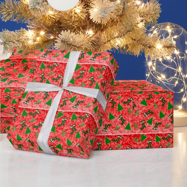 Jul Symboler Mönster Inpackningspapper Presentpapper (Helgdagar)