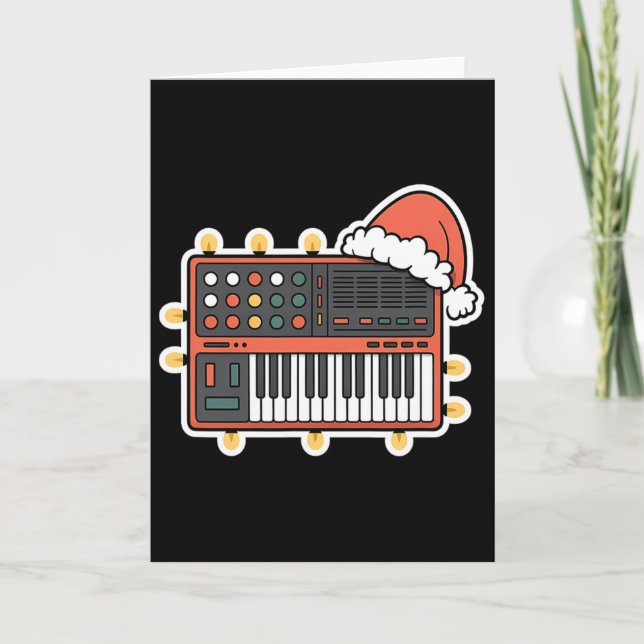 Jul Synthesizer Festiv Högtidlig Xmas  Kort (Framsida)