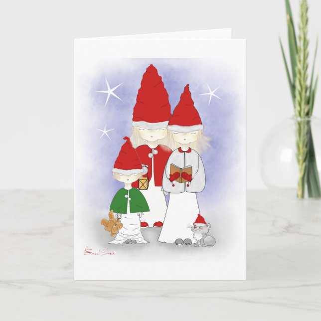 Jul-Syskon: Singling Greeting Cards Helgkort (Framsida)