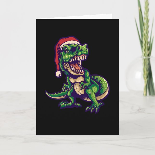 Jul T-rex Dinosaur | Dinosaur Design Kort (Framsida)