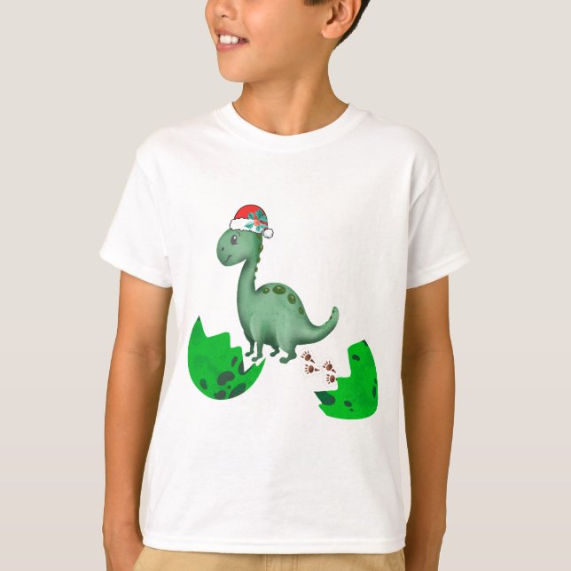 Jul T-Rex Dinosaur Kids Jul T Shirt (Framsida)