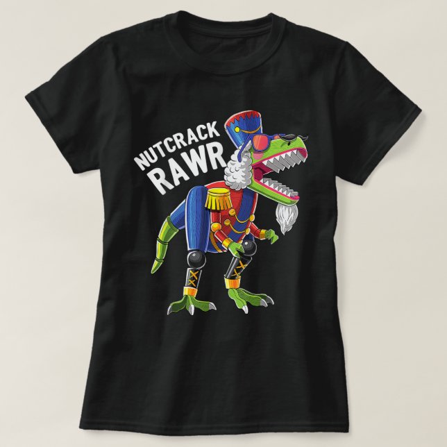 Jul T Rex Dinosaur Nutcracker Nutcracker Gif Shirt (Design framsida)