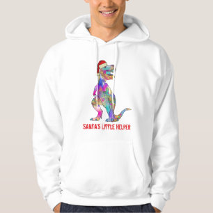 Jul T Rex Rolig Färgrik Dinosaurie Slogan Hoodie