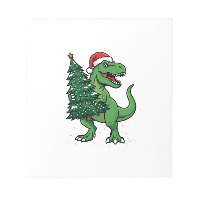 Jul-T-Rex som bär julgran Anteckningsblock (Framsida)