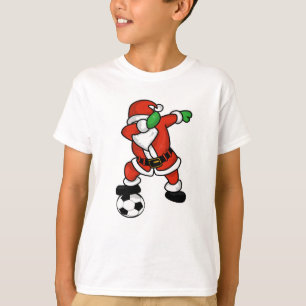 Jul T-shir för dans för jultomtenfotbollklick fu Tee Shirt