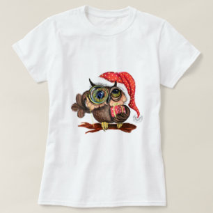 Jul T-Shirt Baby Uggla med Gift