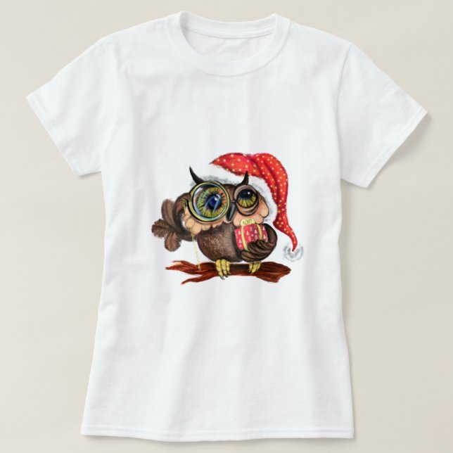 Jul T-Shirt Baby Uggla med Gift (Design framsida)