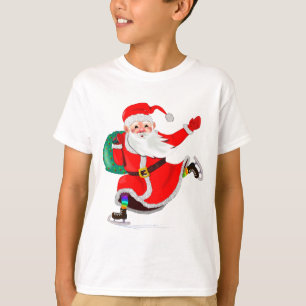 Jul T-Shirt Gift med Santa