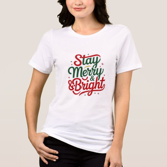 Jul-T-Shirt Håll dig glad & ljus T Shirt (Framsida)
