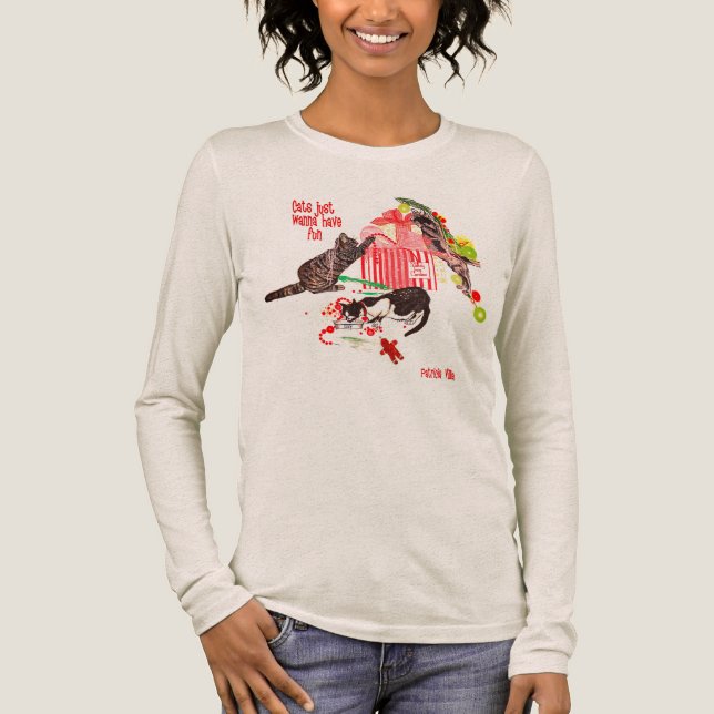 Jul T-shirt Katter Vill Bara Ha Kul Konst  (Framsida)