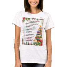 Jul-T-shirt med de 12 dagarna jul | Litterär prese