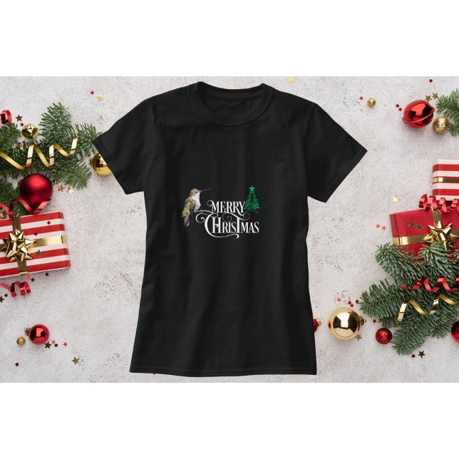 Jul T-Shirt med kolibri och litet träd (Skapare uppladdad)