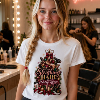 Jul-T-shirt med Sleighing Hair & Holiday Vibes T Shirt