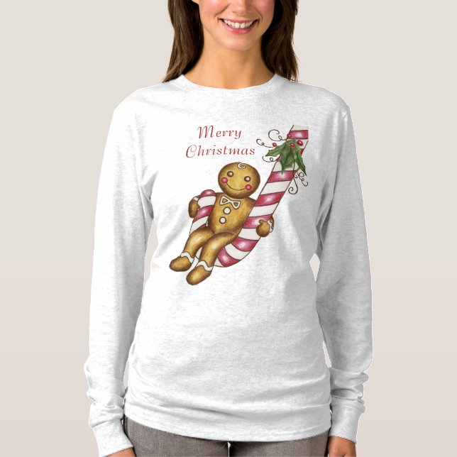 Jul t-shirt Pepparkaksgosse God Jul (Framsida)