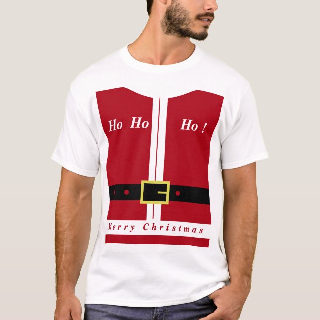 Jul T-Shirt Rolig Santa Klaus Design Present (Framsida)