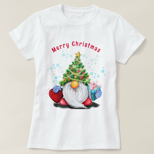 Jul T-Shirt Tomte med presenter (Design framsida)