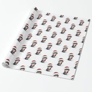 Jul Tabby katt Katti i Santa Hat Mönster Presentpapper
