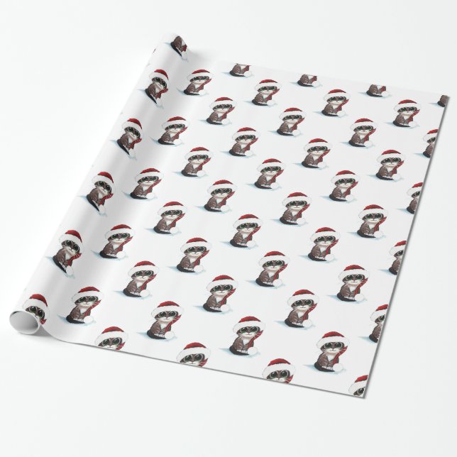 Jul Tabby katt Katti i Santa Hat Mönster Presentpapper (Utrullad)