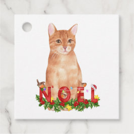 Jul Tabby katt Watercolor Gåvor Etiketter