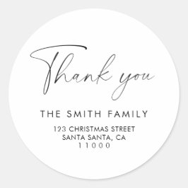 Jul - tack för elegant runt klistermärke