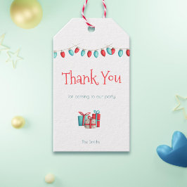 Jul Tack för märkrn i teve och rött Presentetikett