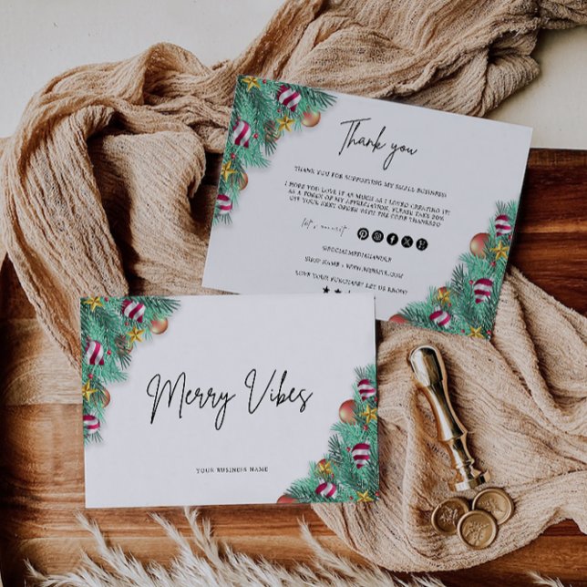 Jul - tacka dig-kortmall inbjudningar (Christmas Business Thank You Card Template)