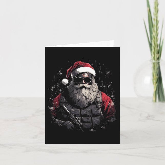 Jul Tactical Tomte Xmas Presentidé  Kort (Framsida)