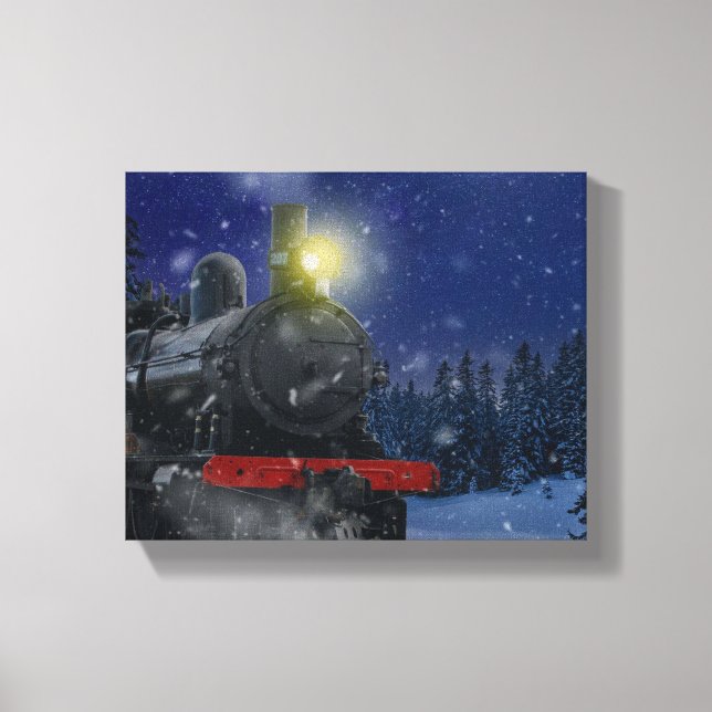 Jul Tåg i snön      Canvastryck (Framsida)