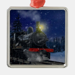 Jul Tåg i snön Julgransprydnad Metall