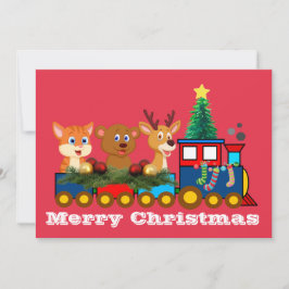 Jul Tåg Platt Julkort