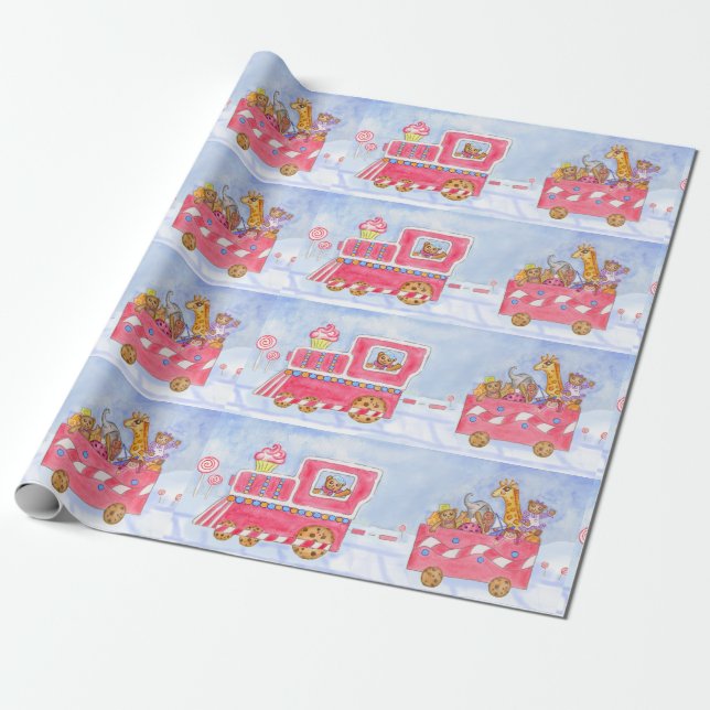 Jul Tåg Presentpapper  (Utrullad)