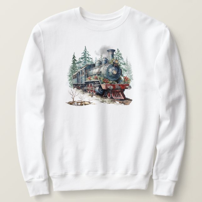 Jul Tåg Tröja Lång Ärmad Tröja (Design framsida)