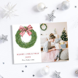 Jul Tallkranse Randiga Röd Slinga Foto Jul Julkort