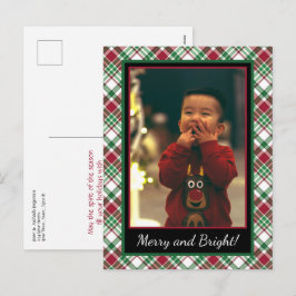 Jul Tartan eller Play Merry & Bright Photo Helg Vykort