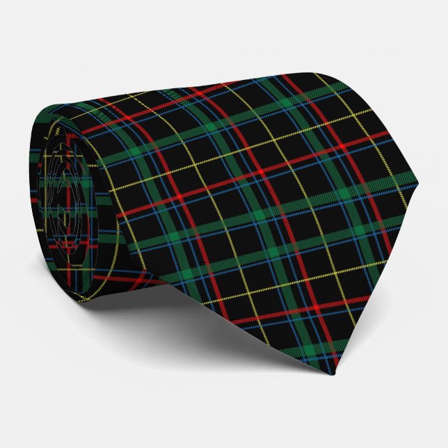 Jul Tartan Grön Svart Röd  Slips (Rullad)