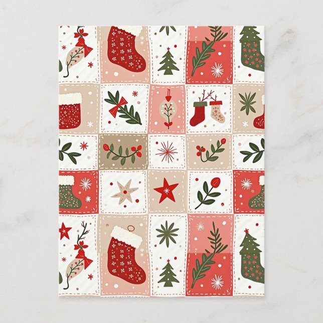 jul Tartan Helg Vykort (Framsida)