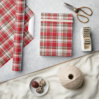 Jul-Tartan i Tranbärs-Röd, Röd, Mocha... Presentpapper