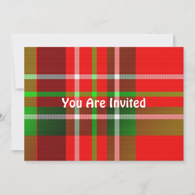 Jul Tartan-inbjudan Inbjudningar (Framsida)