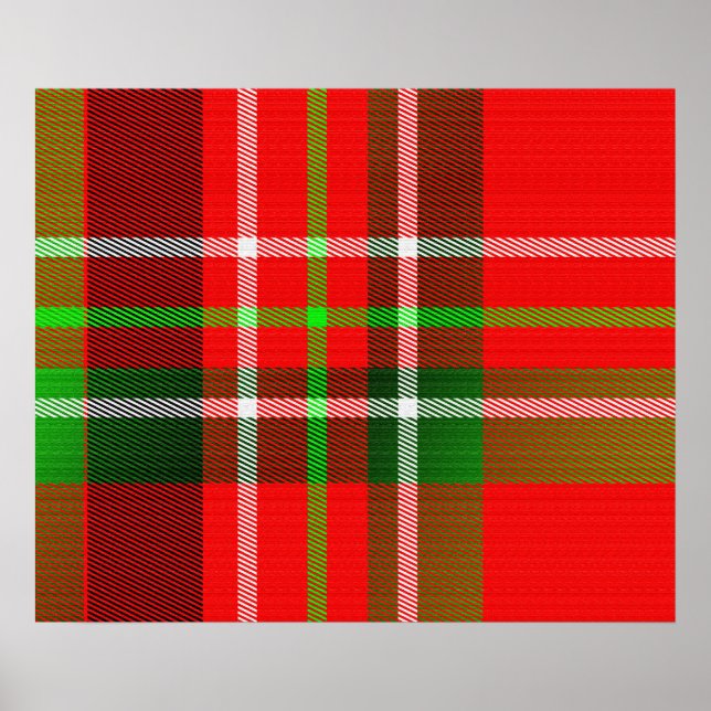 jul Tartan Mönster Poster (Framsidan)