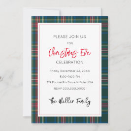 Jul Tartan Play Festive Julfest Inbjudningar