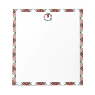 Jul Tartan Play Utandning Bow Stationär Papper Anteckningsblock