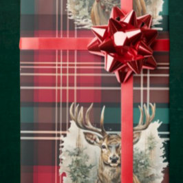 Jul Tartan Reindeer Presentpapper