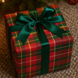 Jul-Tartan Röd och Grön Presentpapper