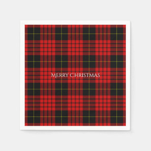 Jul Tartan Rutmönster God Jul Pappersservett