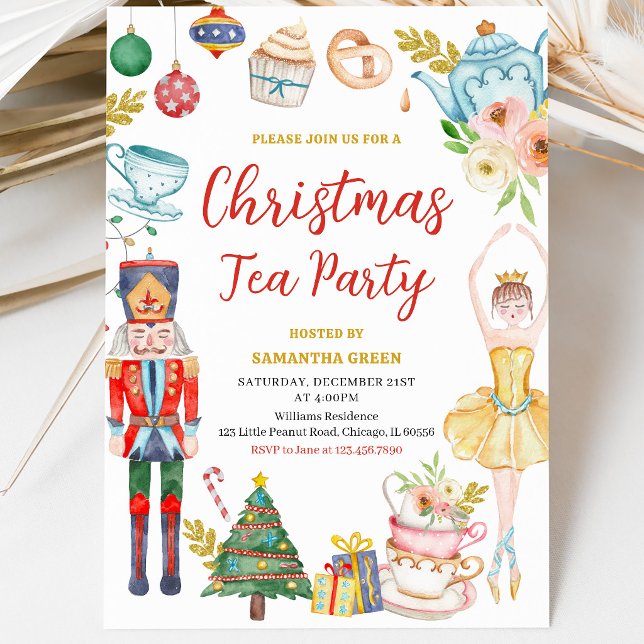 Jul Tea Party Inbjudningar (Skapare uppladdad)