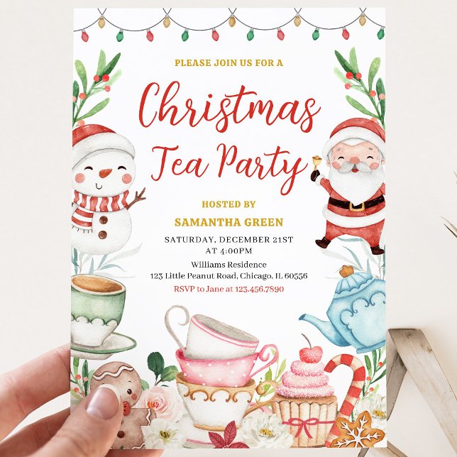 Jul Tea Party Inbjudningar (Skapare uppladdad)