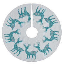 Jul Teal Reindeer Mönster Silver Glitter