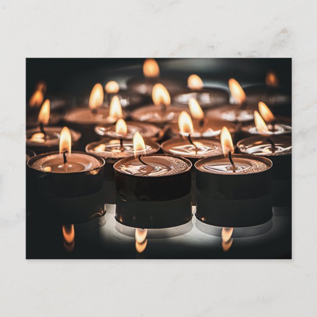 Jul Tealight Ljus Vykort (Framsida)